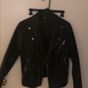 H&M Leather Black Biker Jacket S